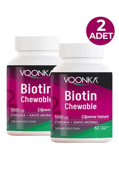 Voonka Biotin Chewable 5000 mcg Vitamin 60 Tablet 2 Adet