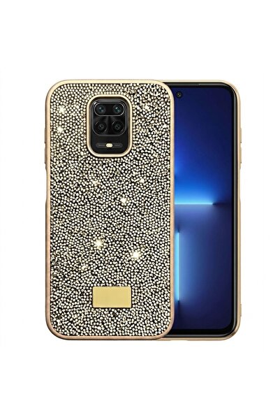 Pilanix Xiaomi Redmi Note 9 Pro Kılıf Silikon Kenarlı Taşlı Parlak Lux Diamon...