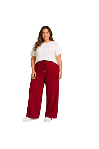 Barinoska Women's Oversized Wrinkled Palazzo Trousers with Elastic Waist and ...