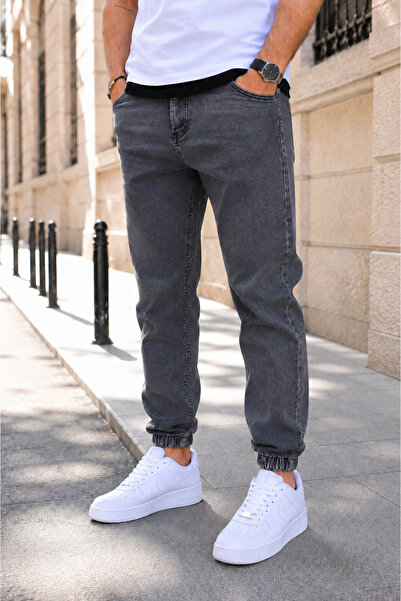 by fiyaka fashion بنطلون جينز مستقيم للرجال مع أرجل مطاطية