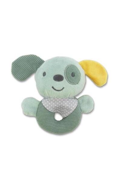 Lorelli Toys Плюшена играчка, Зелено кученце, 11 см, дрънкалка, 0 месеца+