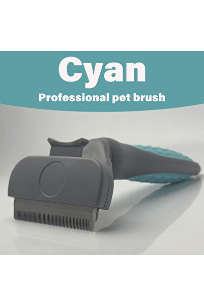 Choice1 M Cyan Planet Pet Grooming Brush - Double Sided Shedding and Demattin...