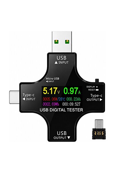 OEM 🔌 12'si 1 Arada USB & Type-C Dijital Güç Ölçer Test Cihazı – Voltaj, Akı...