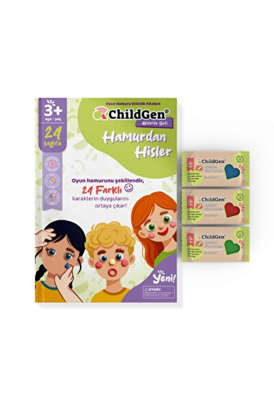 ChildGen Hamurdan Hisler Oyun Hamuru Aktivite Dergisi ve 3x50 Gr Doğal Oyun H...