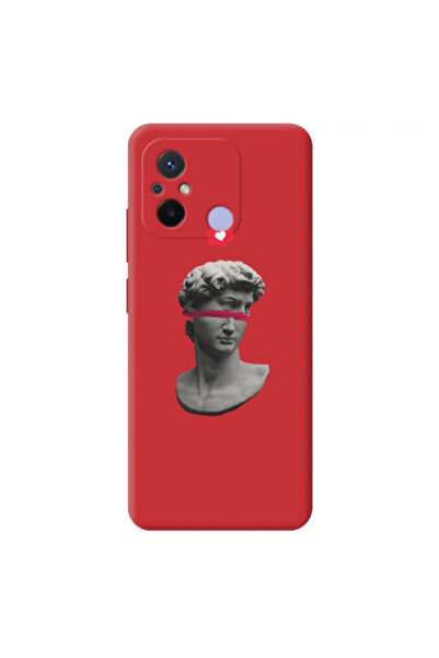 Other Xiaomi Redmi 12C Half statue Red Colored Silicone TPU Θήκη