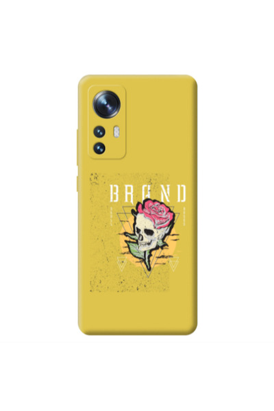 Other Xiaomi Mi 12 Skull Roses Yellow Colored Silicone TPU Θήκη