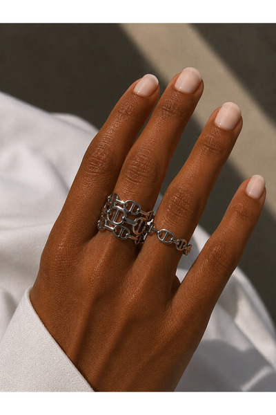 Rossetto Atelier Silver Thick Hrms Ring (Adjustable)