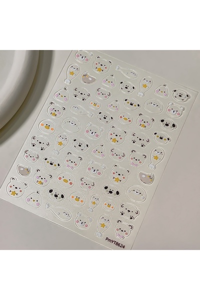 Choice1 NAILFYOU YT8624Pm 5D Cartoon Nail Stickers Round Cute Bear Chick Seal...