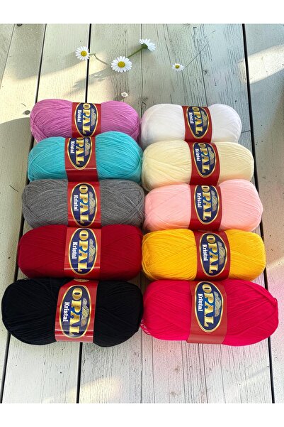 OPAL Crystal Fiber Yarn Set of 10 - Most Preferred Colors - Shiny Fiber and B...