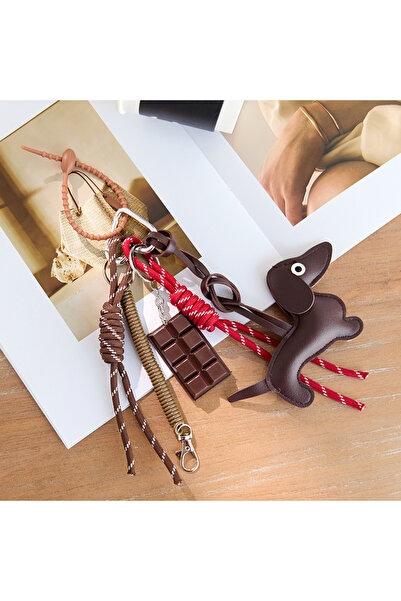 Choice red New Woven Rope Keychain Bag Decoration Hanging Keychain Tassel Pho...