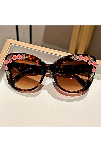 Choice3 Leopard 1pc Elegant Cat Eye Glasses for Women, Floral Camellia Design...