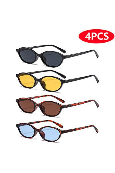 choice2 4pcs z01 4pcs/6pcs New Small Frame Elliptical Sunglasses Women Simple...