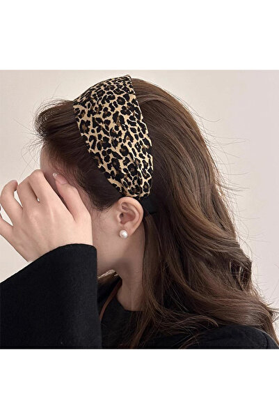 Choice5 5 Leopard brown Vintage Solid Soft Cotton Hairband Women Girls Leopar...