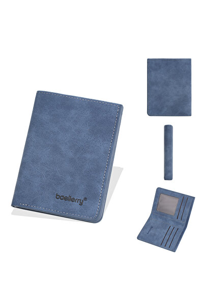 choice2 Blue Baellerry New Short Men Wallet Small Card Bags Photo Holder Thin...