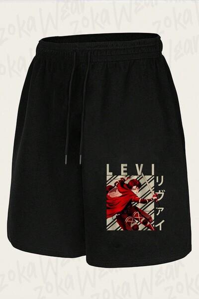 ZOKAWEAR Unisex Σορτς με στάμπα Attack On Titan Levi Ackerman v6