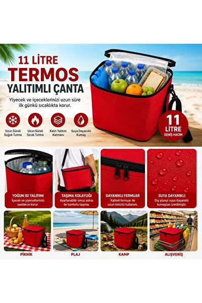 Vip Home Concept Termos Çanta Termal El Çantası Buzluk Piknik Çantası 11 LT S...