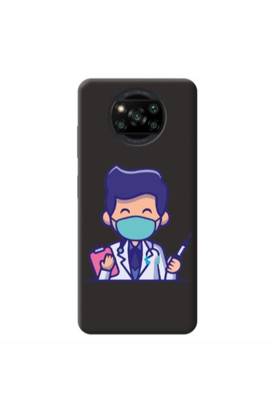 Other Xiaomi Poco X3 /X3 Pro Specialist Doctor Black Colored Silicone TPU Θήκη