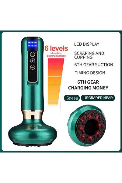 Choice 6 gears green 6 Gear Electric Cupping Massager Vacuum Suction Cup GuaS...
