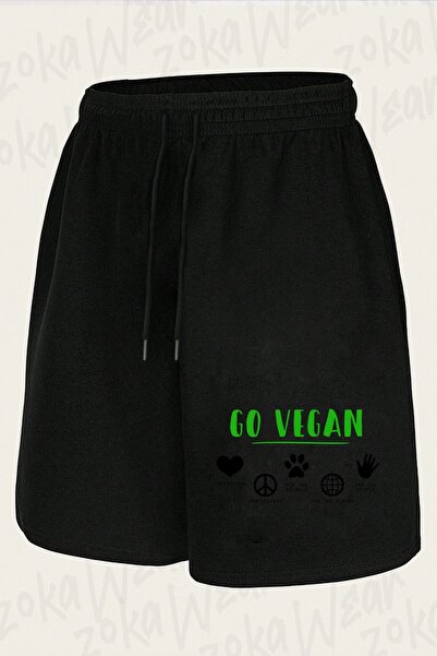 ZOKAWEAR شورت مطبوع بتصميم Ol Go Vegan v2 للجنسين من Unisex Vegan