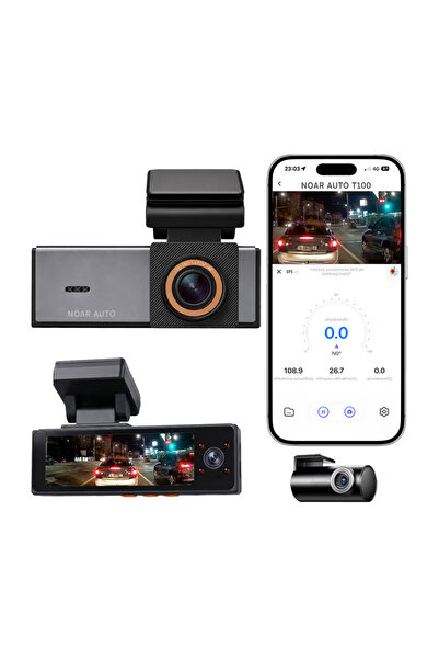 Noar Auto CAMERA DE BORD NOAR T100 4K - CAMERA AUTO TRIPLA - FISHEYE - TOUCHS...