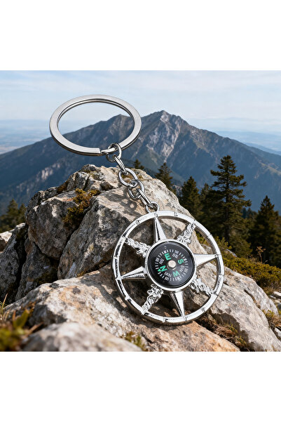Choice4 as picture 7 Styles Compass Keychain Unisex Outdoor Mountaineering Ro...