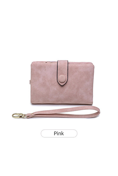 Choice7 محفظة نسائية قصيرة R855-Pink بتصميم كوري، صغيرة وعصرية للطالبات، ثلاث...