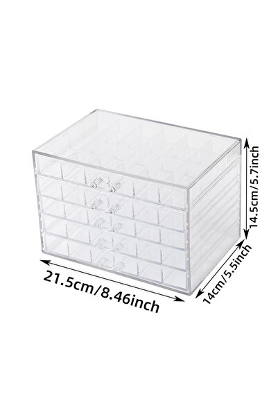 Choice 5 tiers 120 slots Nail art accessory storage box 120-grid accessory bo...