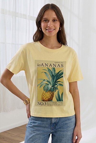 Shopping Shop Pineapple patterned t-shirt yellow