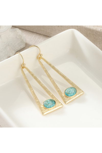 Choice A711-1 Women Minimalist Geometric Hollow Triangle Long Pendant Earring...