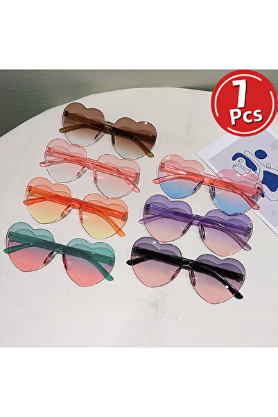 choice2 as picture shows 7 pcs (all colors) 1/7 Pcs Rimless Heart Shaped Kids...