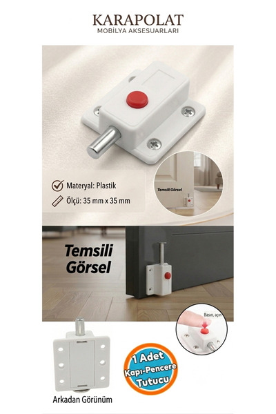 KARAPOLAT Yaylı Sabitleme Elemanı Beyaz Basmalı Kilit Mekanizması Kırma Masa ...