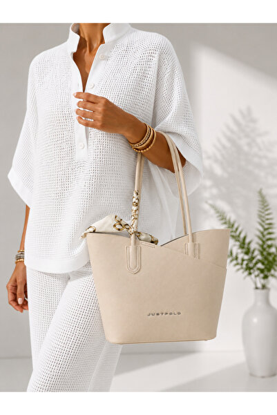 Just Polo Galb Cream Women's Shoulder Bag Set of 3 Daily Shopper Bag Hand Bag