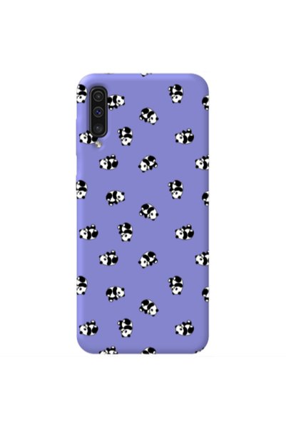Other Samsung A70 Small Pandas Purple Colored Silicone TPU Θήκη