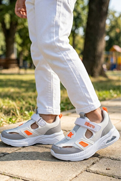 TOFİSA Women's Orange Boys' Velcro Mesh Sandals - 28582-Oranj