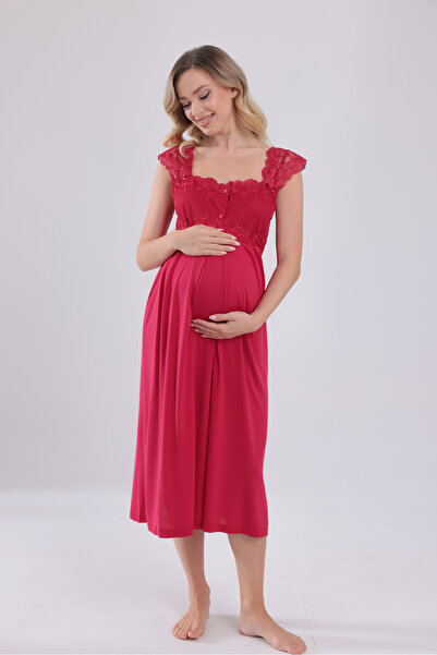 Yulem Homewear قميص نوم صيفي من الدانتيل الكرزي بتصميم خاص من نيو سيزون، مصنو...