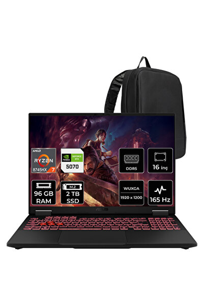 ASUS Tuf Gaming A16 AMD Ryzen 7 8745HX RTX 5070 8GB 115W 96GB RAM 2TB SSD 16"...