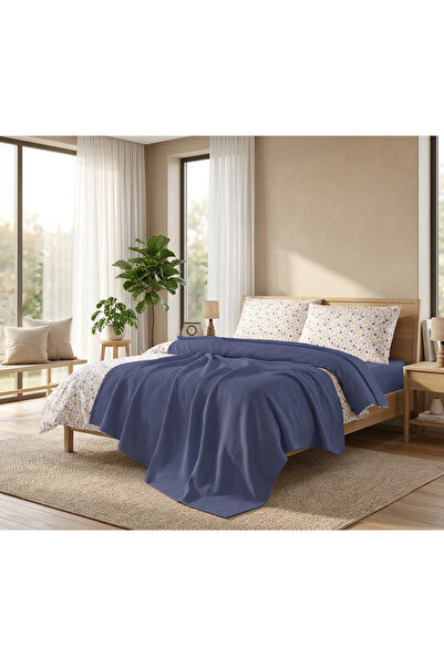 GENÇEV HOME COLLECTİONS 100% Cotton Double Pique Set Floral Patterned Summer ...