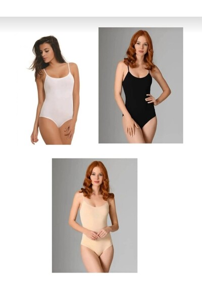 NBB 2935 Women's Rope Straps Mixed Color Strappy Bodysuit 3 Pieces