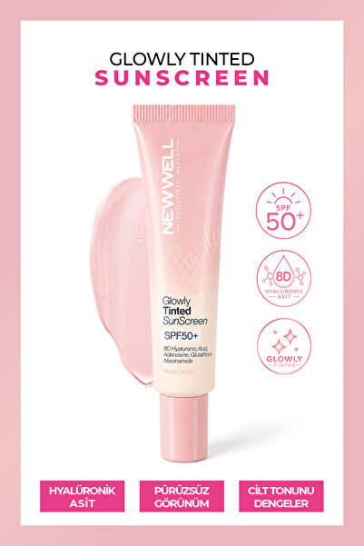 New Well Glowly Tinted Mineral Sunscreen SPF50+ | Renkli Mineral Filtreli Gün...