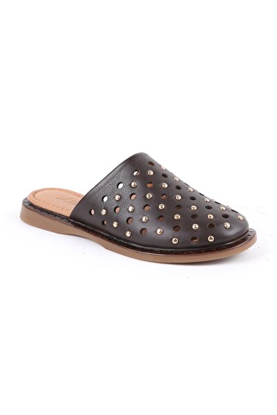 Libero Women's Babet Slip-On Laser Cut Studded Antique Leather Mother Shoes L...