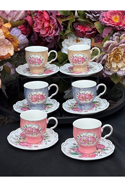 Ulus Home 6-Person Porcelain Acar Sabina Coffee Cup Set