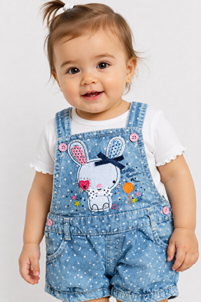 Babyhola 100% Cotton Girls' Denim Overalls 6339