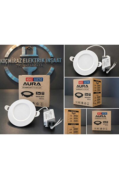 Horoz Aura 5W 6400K LED Gömme Spot Beyaz Yuvarlak İç Mekan Tavan Armatürü