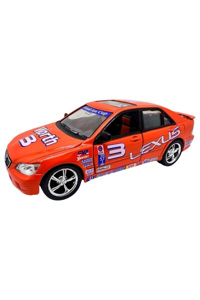 JPT Mașinuță turnată sub presiune, cu mecanism pull-back, Lexus Racing portoc...