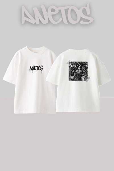 Anetos Drake Rapper_11 Design Printed Oversize White T-Shirt