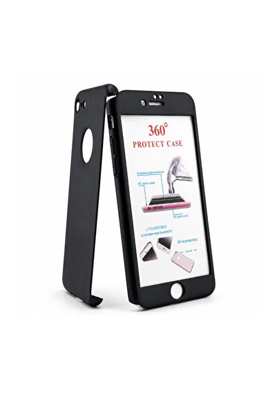 DARA Husa Apple iPhone 7 Full Cover 360 Negru + Folie de protectie,