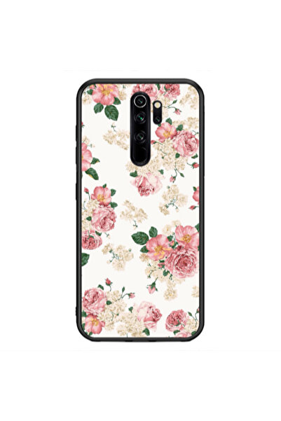 Other Xiaomi Redmi Note 8 Pro Pink Flowers 2 Black Glossy Θήκη