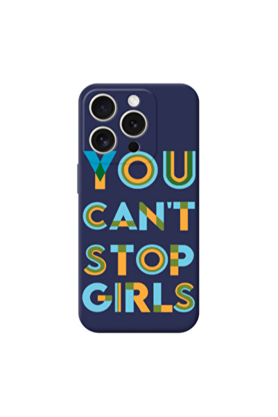 Other Apple iPhone 15 Pro You Cant Stop Girls Dark blue Colored Silicone TPU ...