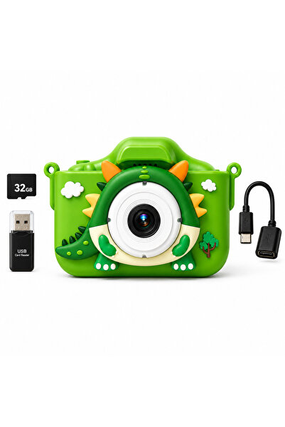 Companiero Camera Foto Copii Tyrannosaurus Rex Green, 48MP, Video Full HD 108...