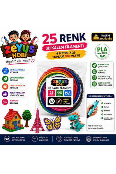 ZEYUS HOBİ 25 renk 4metre filament
